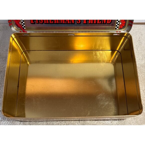 Fishermans Friend Lofthouses Original Vtg Metal Tin Storage Box LARGE 14 X 4.75" - Picture 11 of 14